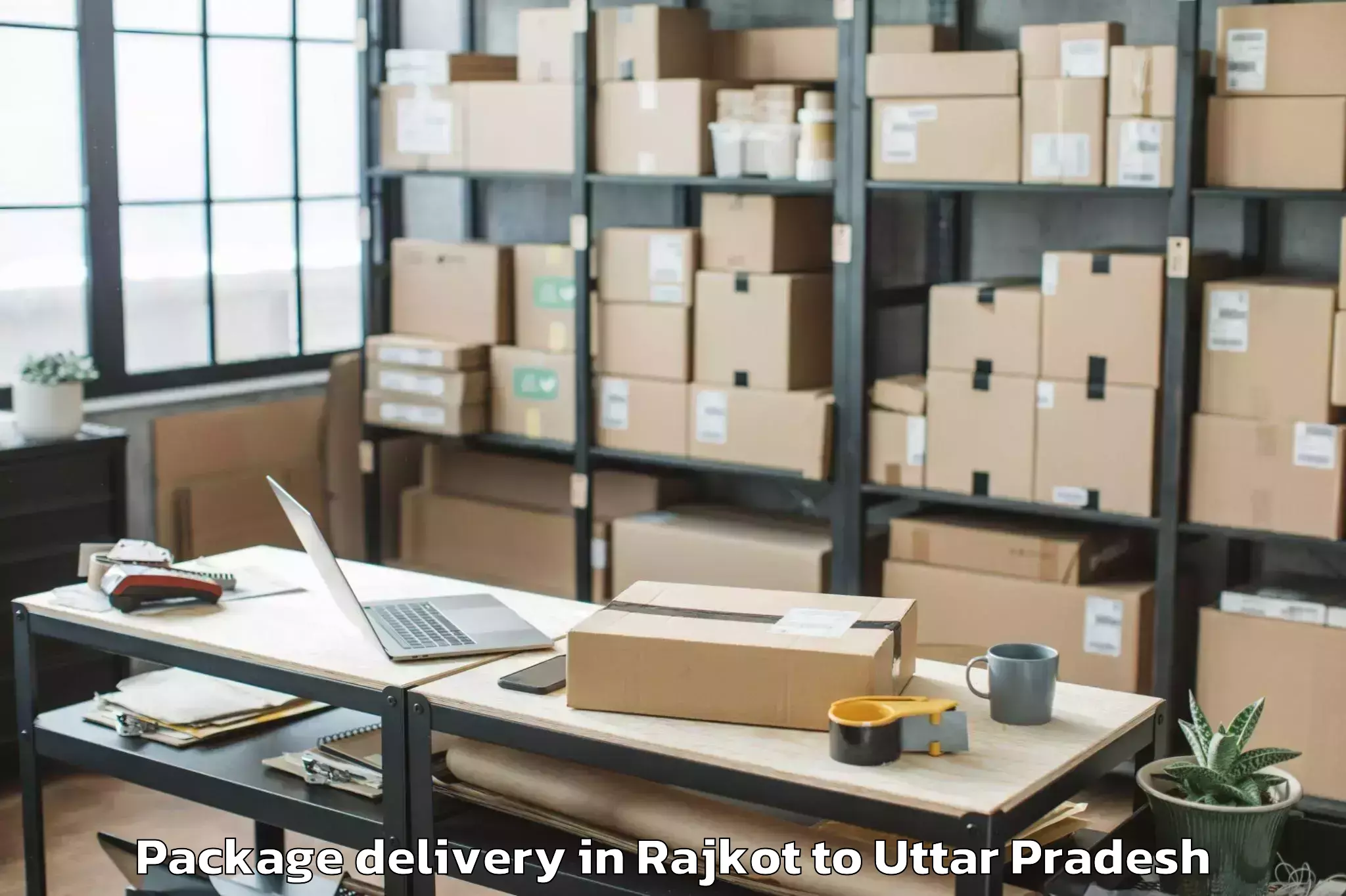 Hassle-Free Rajkot to Pinahat Package Delivery